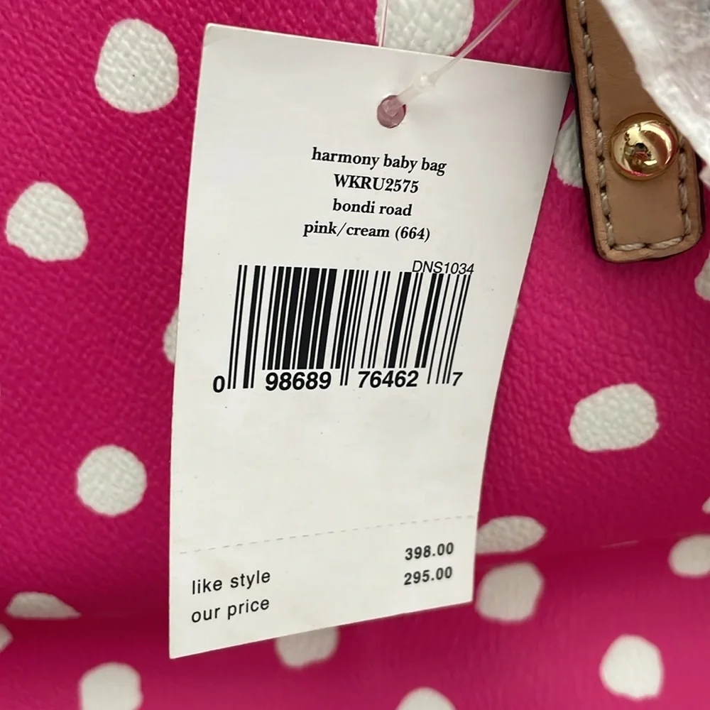 Kate Spade New York Bondi Road Harmony Baby Bag in Pink and Cream Dots